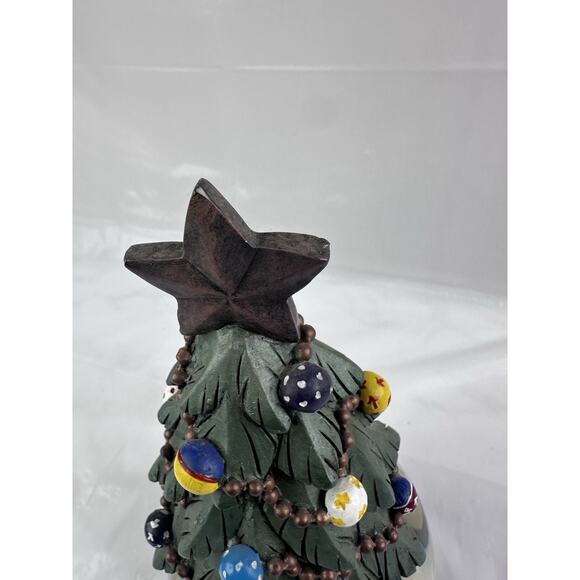 Retired San Francisco Music Box Snow Globe Christmas Tree Snowman Family 12" - Picture 8 of 10